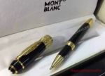 Replica Montblanc Daniel Defoe Rollerball Pen Black & Gold Clip
